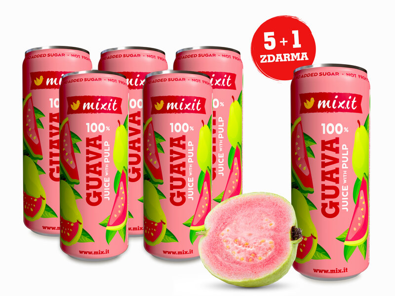Mixit džus – 100 % růžová guava s dužinou (6 ks)
