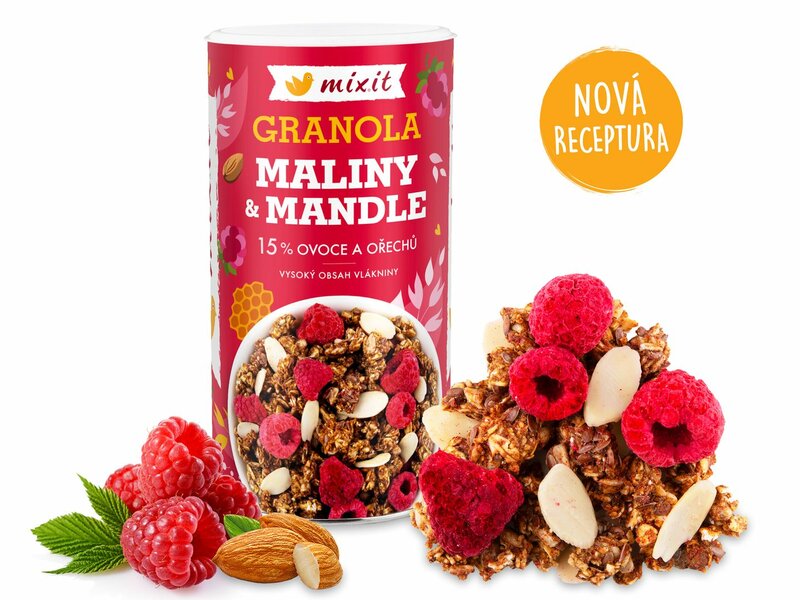 Granola z pece – Maliny a mandle