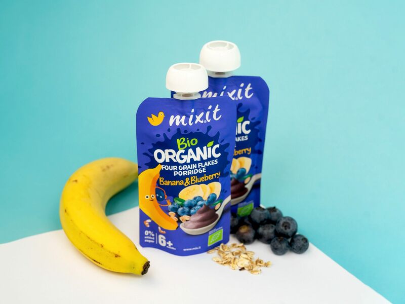 Mixit BIO kapsička – přesnídávka banán a borůvka