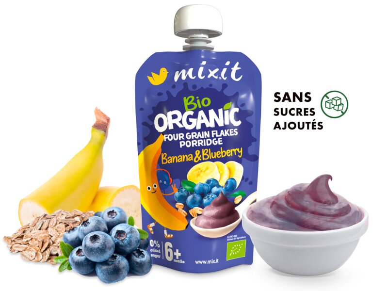 Mixit Gourde aux fruits – Banane et myrtille