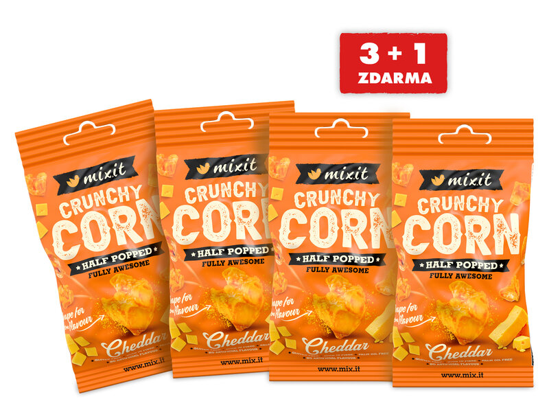 Crunchy corn do kapsy – Cheddar (4 ks)