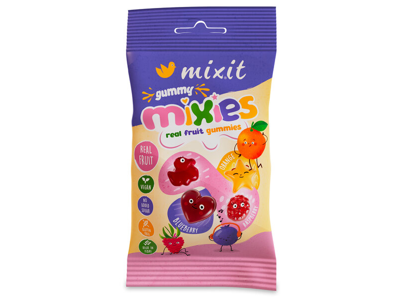 Gummy Mixies - Himbeere & Heidelbeere & Orange - natürliche Gelee-Bonbons 