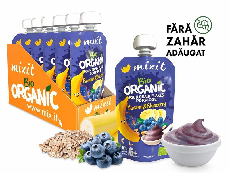Mixit BIO Punguță - Banană și afine (6 buc.)