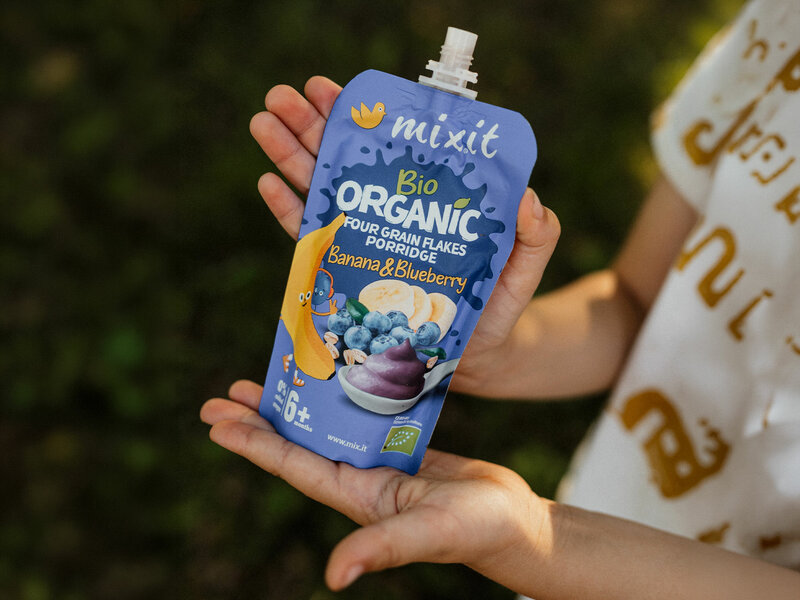 BIO Mixit gyümölcspüré - Banán és áfonya (6db.)