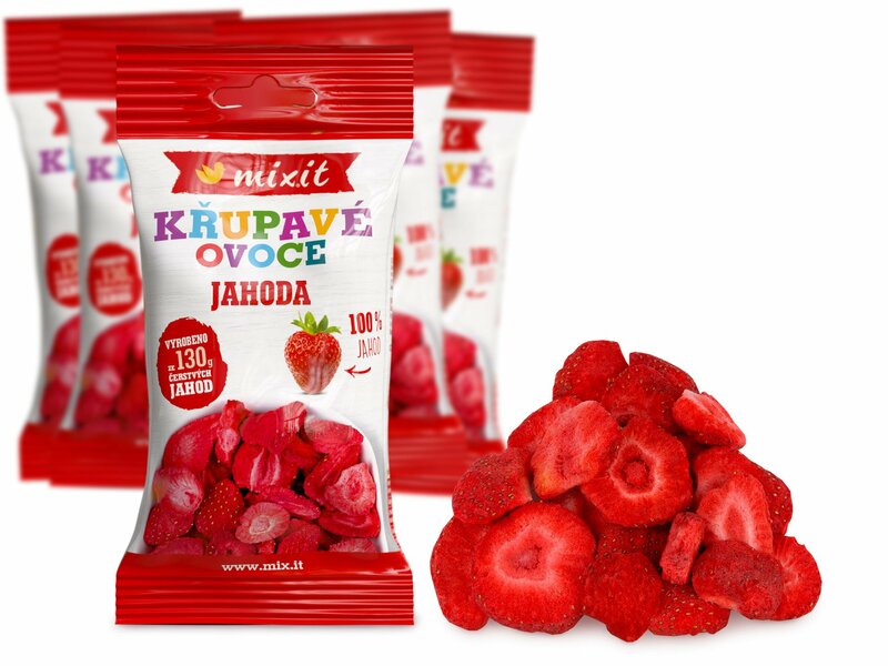 Křupavé ovoce do kapsy – Jahoda (5 ks)