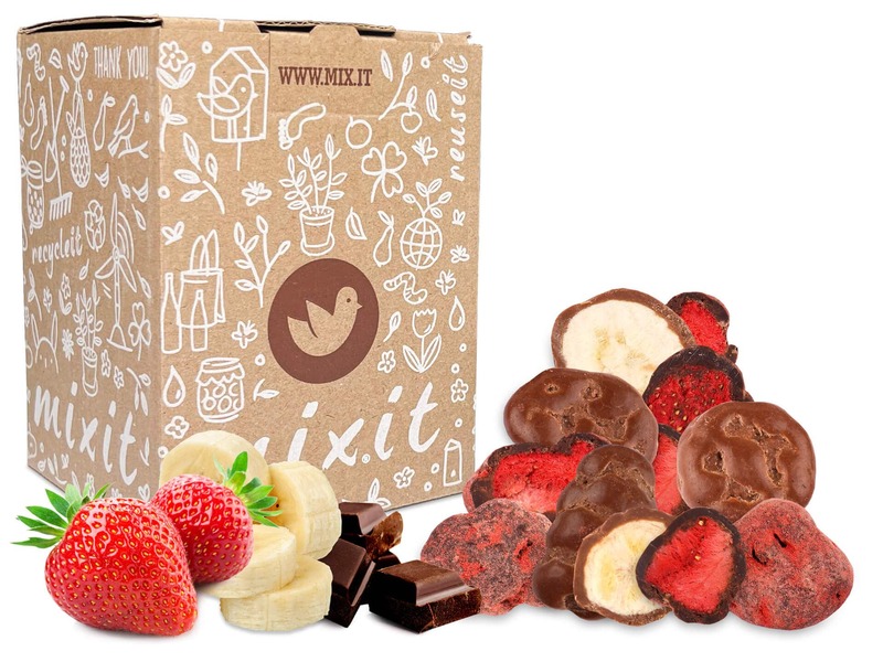 chrumkavé lyofilizované ovocie v čokoláde sladký snack